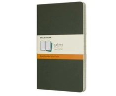 Užrašų knygutė Moleskine Cahier 13x21cm, linijomis, minkštu viršeliu, žalios spalvos