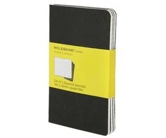Užrašų knygutė Moleskine Cahier 9x14cm, langeliais, minkštu viršeliu, juodos spalvos