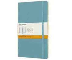 Užrašų knygutė Moleskine Classic 13x21cm, linijomis, minkštu viršeliu, mėlynos spalvos