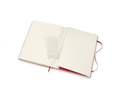 Užrašų knygutė Moleskine Classic 19x25cm, baltais lapais, kietu viršeliu, raudonos spalvos