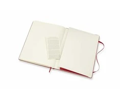 Užrašų knygutė Moleskine Classic 19x25cm, baltais lapais, kietu viršeliu, raudonos spalvos