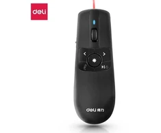 Valdymo pultelis, lazerinė rodyklė DELI USB, 7 mygtukai, juodos spalvos