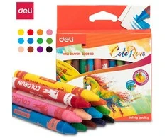 Vaškinės kreidelės DELI Colorun 12 spalvų