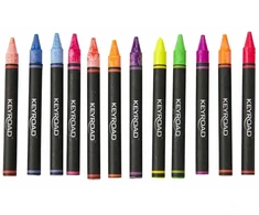 Vaškinės kreidelės Keyroad, 8mm, 12 neoninių spalvų