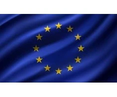 Europos Sąjungos vėliava, spausta, 170x100cm, šilkografija, su karabinais