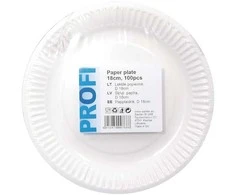 Vienkartinės popierinės lėkštės, 18 cm, (100 vnt)