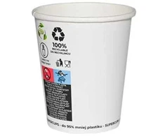 Vienkartiniai popieriniai puodeliai, 200 ml ø 80 mm, baltos spalvos 50vnt