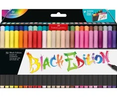 Flomasteriai Faber-Castell Juodas Edition, 50 spalvų
