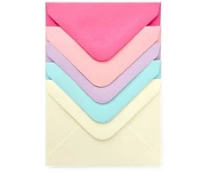 Galeria Papieru Vokai Galeri Papieru, 70x100mm, 110g/m2, 10 vnt./pak. įvairių pastelinių spalvų