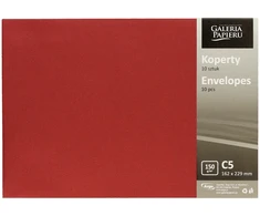 Galeria Papieru Vokai C5 PEARL 150g 10vnt raudoni