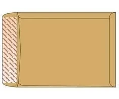 Vokas B4, 250x353mm, su nuplėšiama juostele, sutvirtintu dugnu, 40mm praplatėjimas, rudos spalvos