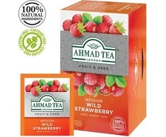 Vaisinė arbata AHMAD ALU WILD STRAWBERRY, 20 vokelių su siūlu po 2 g
