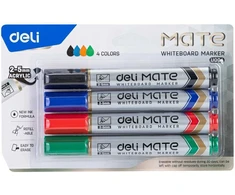 Žymekliai baltai lentai Deli U00403, 4 spalvų, 2-5 mm kirstas galiukas
