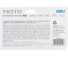 Žymekliai baltai lentai Deli U00403, 4 spalvų, 2-5 mm kirstas galiukas