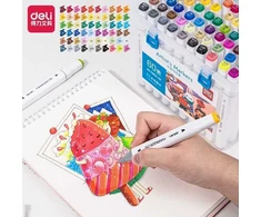 Žymekliai piešimui Deli Sketch vandens pagrindu, 60 spalvų