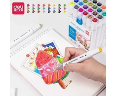 Žymekliai piešimui Deli Sketch vandens pagrindu, 24 spalvos