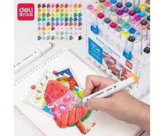 Žymekliai piešimui Deli Sketch vandens pagrindu, 80 spalvų