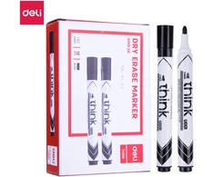Žymeklis baltai lentai Deli U00120 juodas, apvalus galiukas 2,0 mm