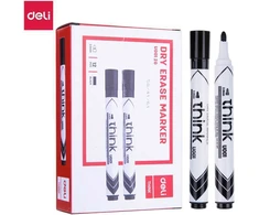 Žymeklis baltai lentai Deli U00120 juodas, apvalus galiukas 2,0 mm