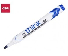 Žymeklis baltai lentai Deli U00130, mėlynas, apvalus galiukas 2 mm