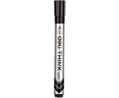 Žymeklis baltai lentai Deli U00220, juodas, kirstas galiukas 2-5 mm