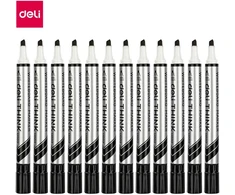 Žymeklis baltai lentai Deli U00220, juodas, kirstas galiukas 2-5 mm