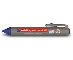 Žymeklis baltai lentai Edding 12, apvaliu galiuku, 1,5-3mm, automatinis, mėlynos spalvos