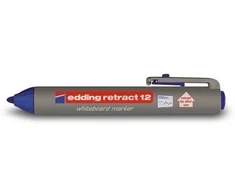 Žymeklis baltai lentai Edding 12, apvaliu galiuku, 1,5-3mm, automatinis, mėlynos spalvos