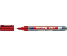 Žymeklis baltai lentai Edding 361, apvaliu galiuku, 1mm, raudonos spalvos
