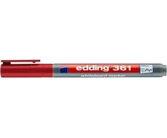 Žymeklis baltai lentai Edding 361, apvaliu galiuku, 1mm, raudonos spalvos