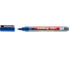 Žymeklis baltai lentai Edding 361, apvaliu galiuku, 1mm, mėlynos spalvos