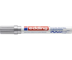 *Žymeklis Edding 4000 lako pagrindu, apvaliu galiuku, 2-4mm, skirtas dekoravimui, matinės sidabrinės spalvos