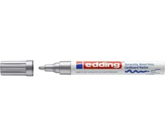 *Žymeklis Edding 4000 lako pagrindu, apvaliu galiuku, 2-4mm, skirtas dekoravimui, matinės sidabrinės spalvos