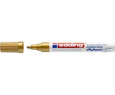 *Žymeklis Edding 4000 lako pagrindu, apvaliu galiuku, 2-4mm, skirtas dekoravimui, matinės auksinės spalvos