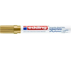 *Žymeklis Edding 4040 lako pagrindu, apvaliu galiuku, 1-2mm, skirtas dekoravimui, matinės auksinės spalvos
