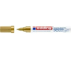 *Žymeklis Edding 4040 lako pagrindu, apvaliu galiuku, 1-2mm, skirtas dekoravimui, matinės auksinės spalvos
