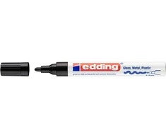 Žymeklis Edding 750 lako pagrindu, apvaliu galiuku, 2-4mm, skirtas dekoravimui, juodos spalvos