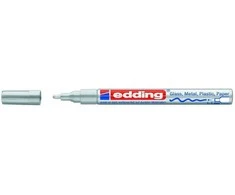 Žymeklis Edding 751 lako pagrindu, apvaliu galiuku, 1-2mm, skirtas dekoravimui, sidabrinės spalvos