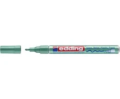 Žymeklis Edding 751 lako pagrindu, apvaliu galiuku, 1-2mm, skirtas dekoravimui, metalikos žalios spalvos
