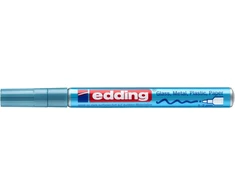 Žymeklis Edding 751 lako pagrindu, apvaliu galiuku, 1-2mm, skirtas dekoravimui, metalikos šviesiai mėlynos spalvos