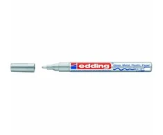 Žymeklis Edding 751 lako pagrindu, apvaliu galiuku, 1-2mm, skirtas dekoravimui, sidabrinės spalvos