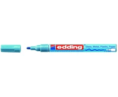 Žymeklis Edding 751 lako pagrindu, apvaliu galiuku, 1-2mm, šviesiai mėlynos spalvos