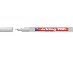 Žymeklis Edding 780 lako pagrindu, apvaliu galiuku, 0,8mm, baltos spalvos