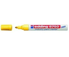 Žymeklis Edding 8750, apvaliu galiuku, 2-4mm, su aliejiniu tušu, skirtas pramonei, geltonos spalvos