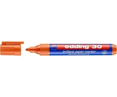 Žymeklis popieriui Edding 30 brilliant, apvaliu galiuku, 1.5-3mm, oranžinės spalvos