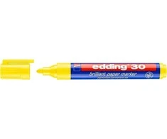 Žymeklis popieriui Edding 30 brilliant, apvaliu galiuku, 1.5-3mm, geltonos spalvos