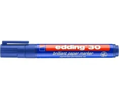 Žymeklis popieriui Edding 30 brilliant, apvaliu galiuku, 1.5-3mm, mėlynos spalvos