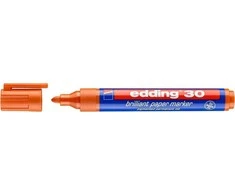 Žymeklis popieriui Edding 30 brilliant, apvaliu galiuku, 1.5-3mm, oranžinės spalvos