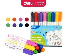Žymeklių rinkinys baltai lentai Deli U021, 8 spalvų, skirtas vaikams