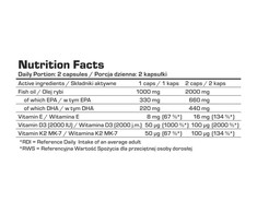 7 Nutrition Omega 3 55% D3+K2 180 kaps.